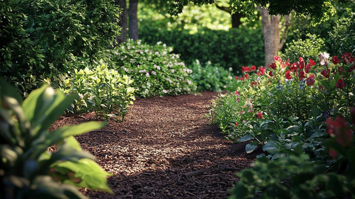 Alt text: Image showing the impact of mulch on plant growth and soil fertility.