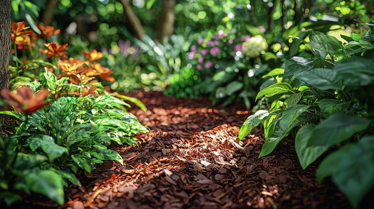 An image of a colorful garden with various plants and flowers.